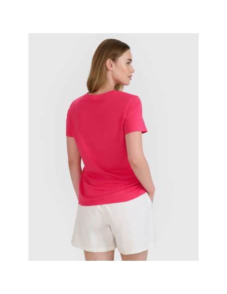 T-shirt regular z nadrukiem damski 4f 4frss25ttshf2693-54s