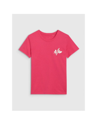 T-shirt regular z nadrukiem damski 4f 4frss25ttshf2693-54s