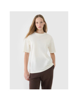 T-shirt oversize gładki damski 4f 4frss25ttshf2694-11s