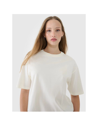 T-shirt oversize gładki damski 4f 4frss25ttshf2694-11s