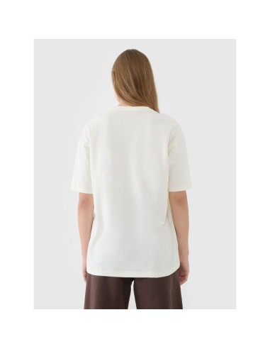T-shirt oversize gładki damski 4f 4frss25ttshf2694-11s