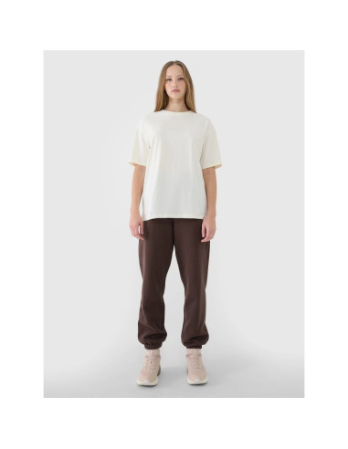 T-shirt oversize gładki damski 4f 4frss25ttshf2694-11s