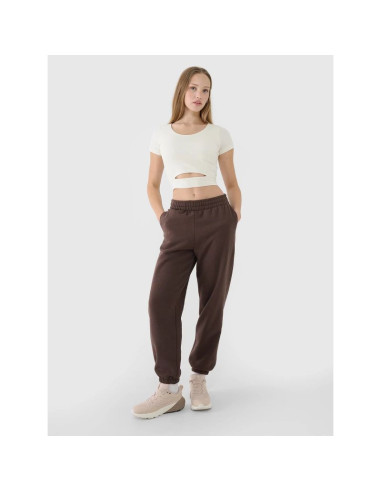 T-shirt crop top gładki damski 4f 4frss25ttshf2695-11s