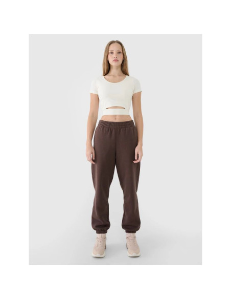 T-shirt crop top gładki damski 4f 4frss25ttshf2695-11s