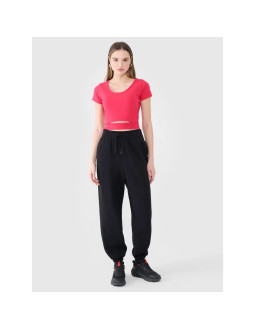 T-shirt crop top gładki damski 4f 4frss25ttshf2695-54s 2