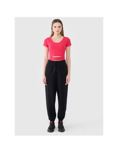 T-shirt crop top gładki damski 4f 4frss25ttshf2695-54s
