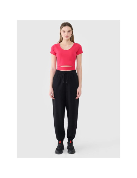 T-shirt crop top gładki damski 4f 4frss25ttshf2695-54s