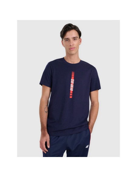 T-shirt regular z nadrukiem męski 4f 4fraw25ttshm3225-31s