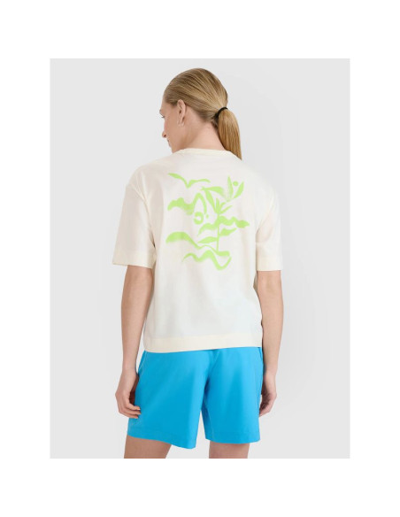 T-shirt regular z nadrukiem damski 4f 4fwss25ttshf1967-11s