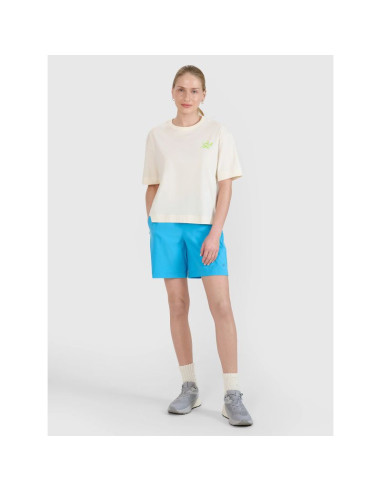 T-shirt regular z nadrukiem damski 4f 4fwss25ttshf1967-11s