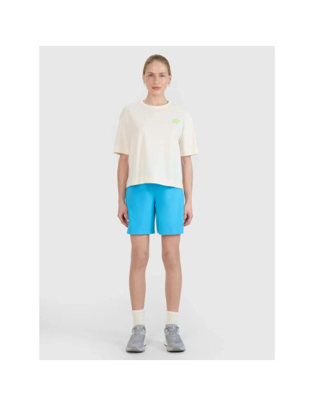 T-shirt regular z nadrukiem damski 4f 4fwss25ttshf1967-11s