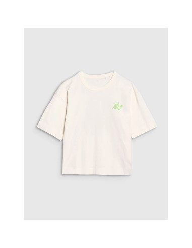 T-shirt regular z nadrukiem damski 4f 4fwss25ttshf1967-11s