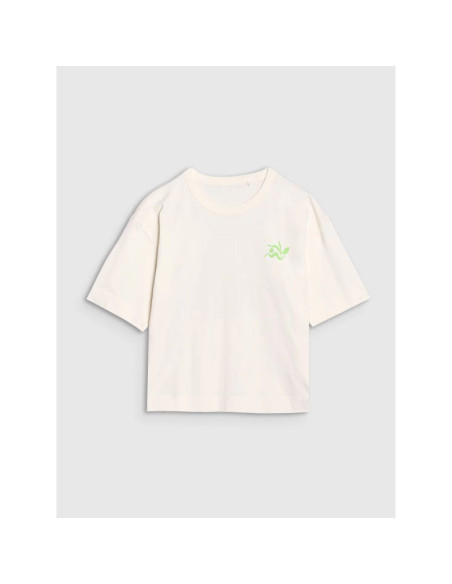 T-shirt regular z nadrukiem damski 4f 4fwss25ttshf1967-11s