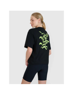 T-shirt regular z nadrukiem damski 4f 4fwss25ttshf1967-20s