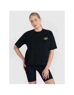 T-shirt regular z nadrukiem damski 4f 4fwss25ttshf1967-20s 2