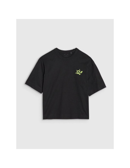 T-shirt regular z nadrukiem damski 4f 4fwss25ttshf1967-20s