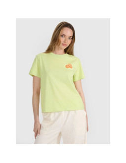 T-shirt oversize z nadrukiem damski 4f 4frss25ttshf3160-73s