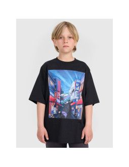 T-shirt oversize z nadrukiem chłopięcy 4f 4fjraw25ttshm3061-20s