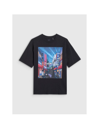 T-shirt oversize z nadrukiem chłopięcy 4f 4fjraw25ttshm3061-20s