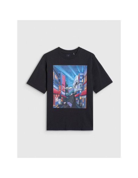 T-shirt oversize z nadrukiem chłopięcy 4f 4fjraw25ttshm3061-20s