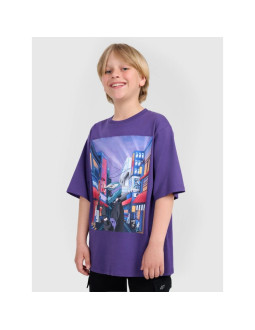 T-shirt oversize z nadrukiem chłopięcy 4f 4fjraw25ttshm3061-51s