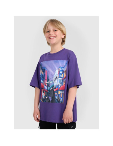 T-shirt oversize z nadrukiem chłopięcy 4f 4fjraw25ttshm3061-51s