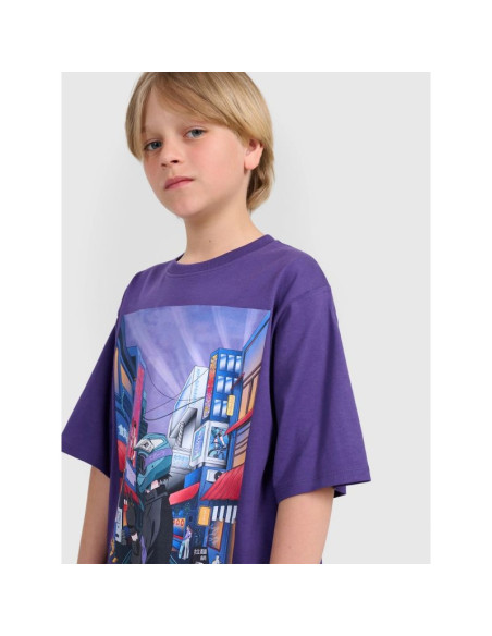 T-shirt oversize z nadrukiem chłopięcy 4f 4fjraw25ttshm3061-51s