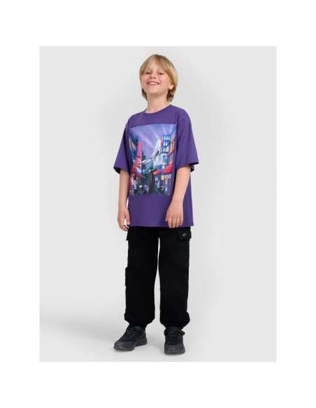 T-shirt oversize z nadrukiem chłopięcy 4f 4fjraw25ttshm3061-51s