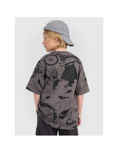 T-shirt oversize z nadrukiem chłopięcy 4f 4fjraw25ttshm3063-90a