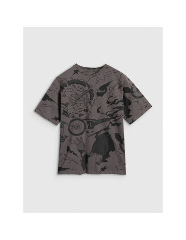 T-shirt oversize z nadrukiem chłopięcy 4f 4fjraw25ttshm3063-90a