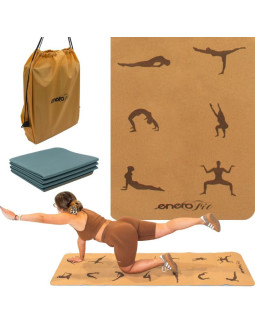 Korkowa mata do jogi składana 183x61x0.4cm enero fit