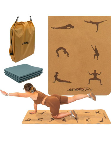 Korkowa mata do jogi składana 183x61x0.4cm enero fit