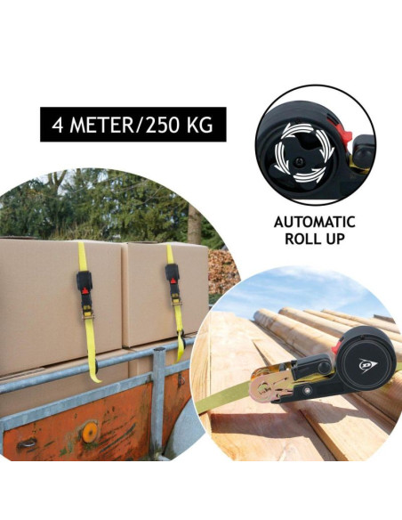 Pas mocujący transportowy z grzechotką automatyczną 250kg 4m