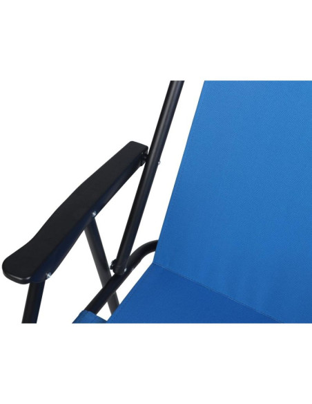 Krzesło turystyczne z podłokietnikami 52x44x75cm składane niebieskie