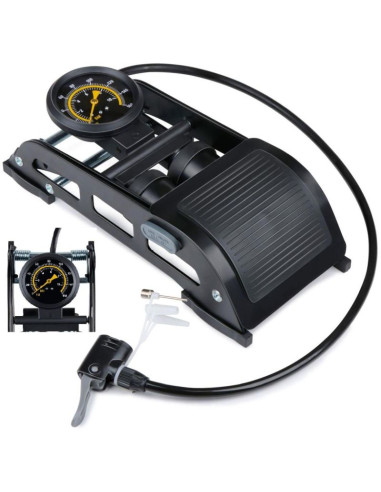 Pompka nożna 2 tłokowa z manometrem  rower samochód piłka dunlop