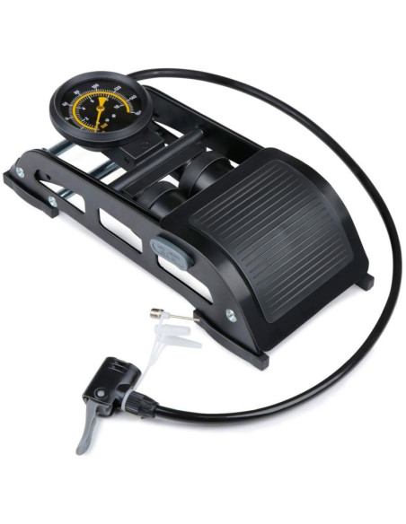 Pompka nożna 2 tłokowa z manometrem  rower samochód piłka dunlop