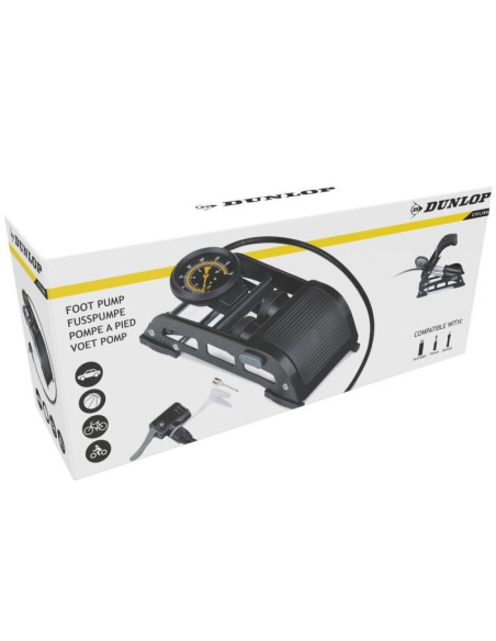 Pompka nożna 2 tłokowa z manometrem  rower samochód piłka dunlop