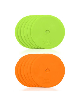 Płaskie znaczniki pola - okrągłe 15 cm - 6x zielony 6x pomarańczowy smj sport zpo-og