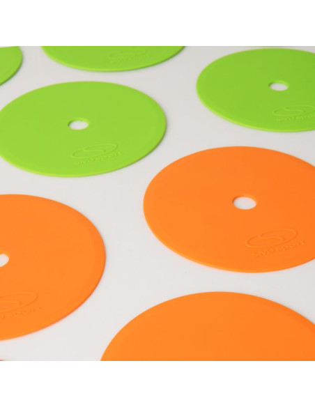 Płaskie znaczniki pola - okrągłe 15 cm - 6x zielony 6x pomarańczowy smj sport zpo-og