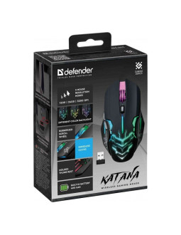 Defender mysz gamingowa katana gm-511 rf 3200dpi 7p czarna 52511 2