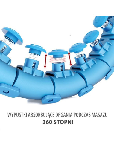 Hula hop hms hhw01 z wypustkami i obciążnikiem niebieski