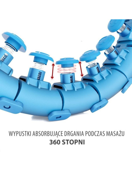 Hula hop hms hhw01 z wypustkami i obciążnikiem niebieski