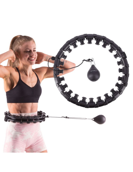 Hula hop hms hhw01 z wypustkami i obciążnikiem czarny