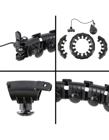 Hula hop hms hhw01 z wypustkami i obciążnikiem czarny