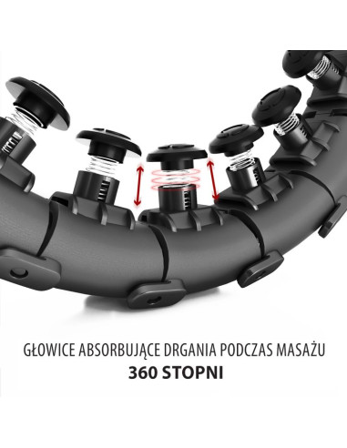 Hula hop hms hhw01 z wypustkami i obciążnikiem czarny