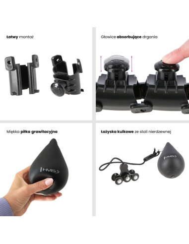 Hula hop hms hhw01 z wypustkami i obciążnikiem czarny