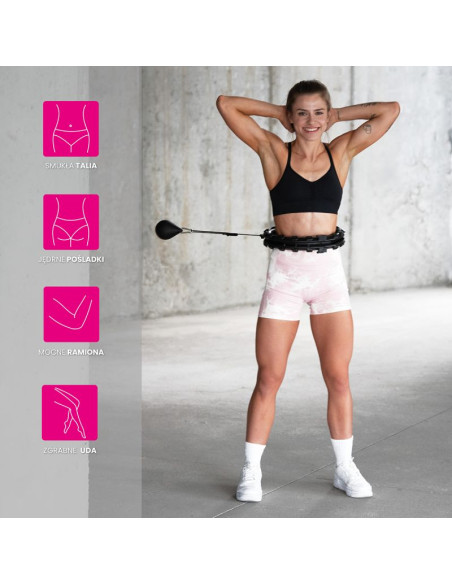 Hula hop hms hhw01 z wypustkami i obciążnikiem czarny