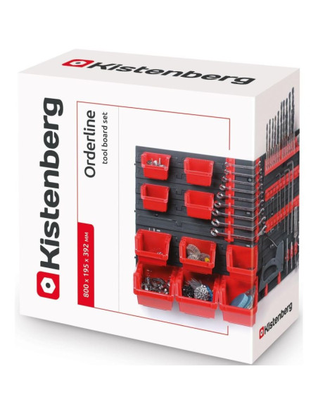Zestaw tablic pojemników warsztatowych i uchwytów orderline kistenberg