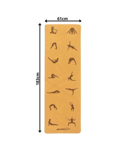 Korkowa mata do ćwiczeń jogi 183x61x0.4cm enero fit