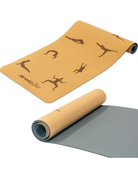 Korkowa mata do ćwiczeń jogi 183x61x0.4cm enero fit